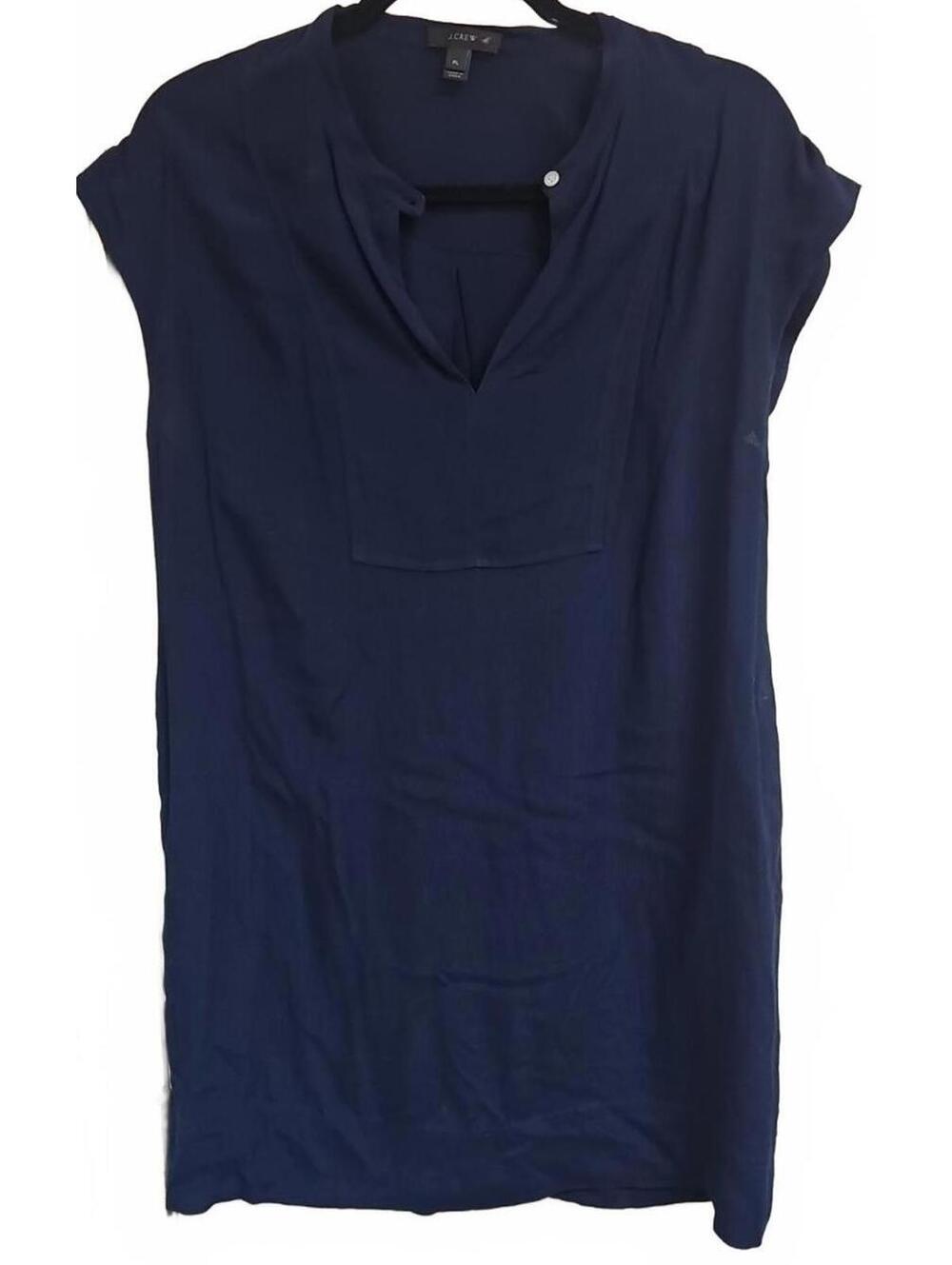 J. Crew Lightweight Viscose sleeveless dress in navy, size Petite L